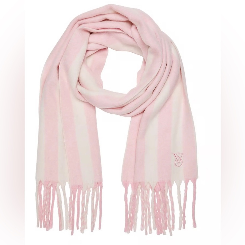 New with tag Victoria’s Secret Cozy blanket scarf in pink heritage stripe